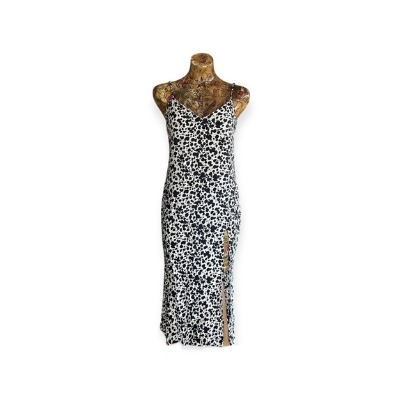Reformation maxi long dress black white pattern Size 2 XS spaghetti straps